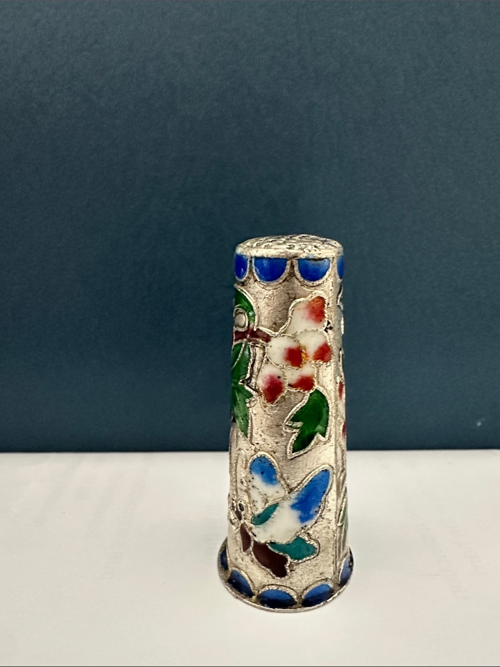 Rare Vintage Long Enamel Thimble